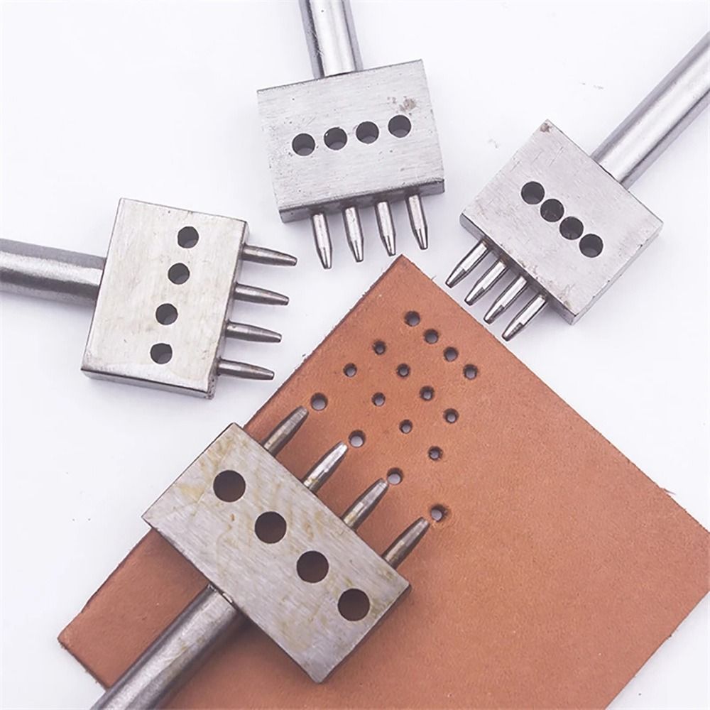 Leatherwork Hole Punch - 1Pcs 2/4/6Teeth Leather Punching Tool Manual