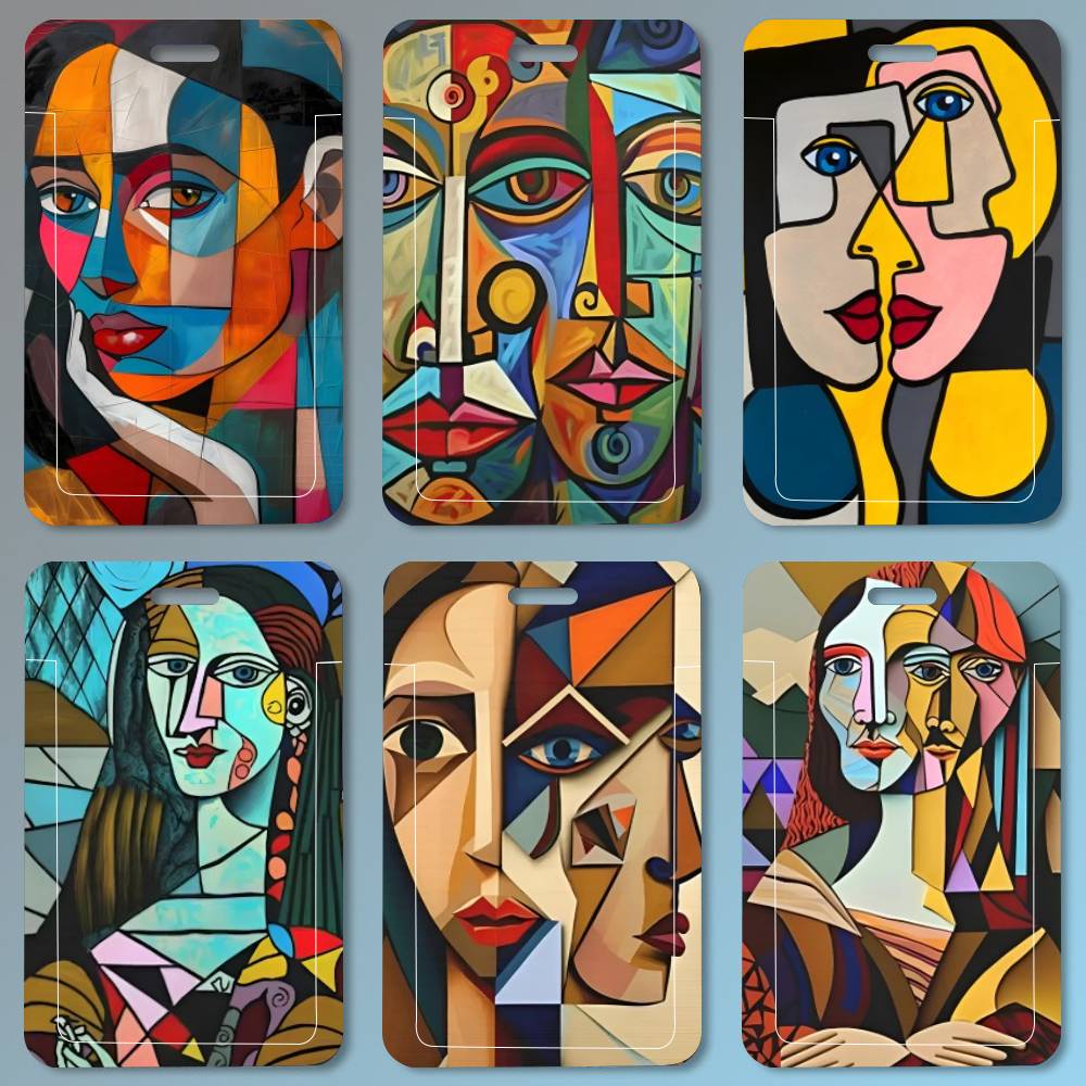 Leather Work For Kids - Abstract Cubist Picasso Figures ID Card