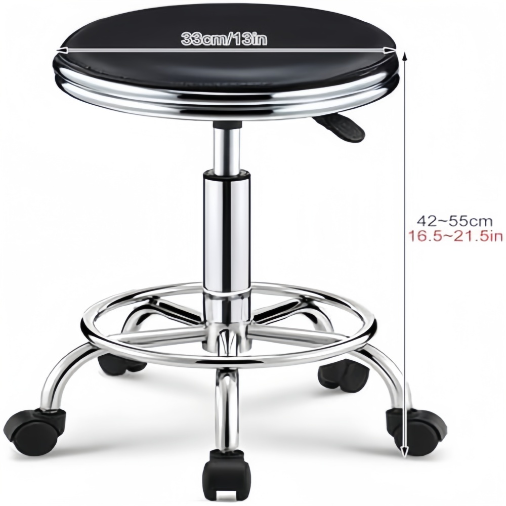 Round Rolling Stool with Foot  - огляд і ціна Leatherwork Tattoo