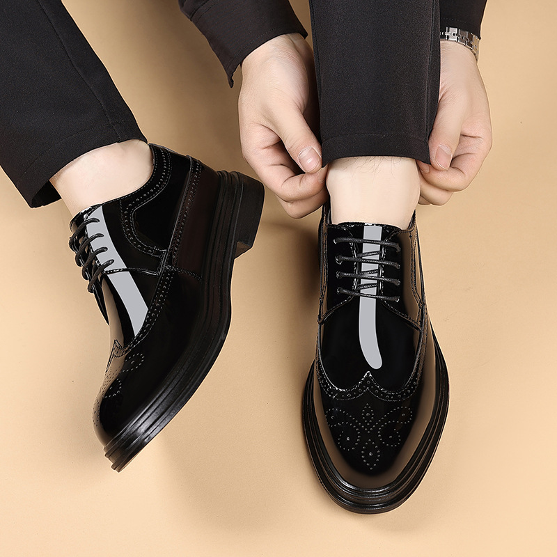 Men's Patent Leather Brogue Dr - огляд і ціна Leather Work Oxfords