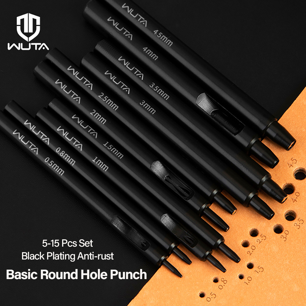 WUTA 5-15Pcs Basic Black Anti- - огляд і ціна Leatherwork Hole Punch