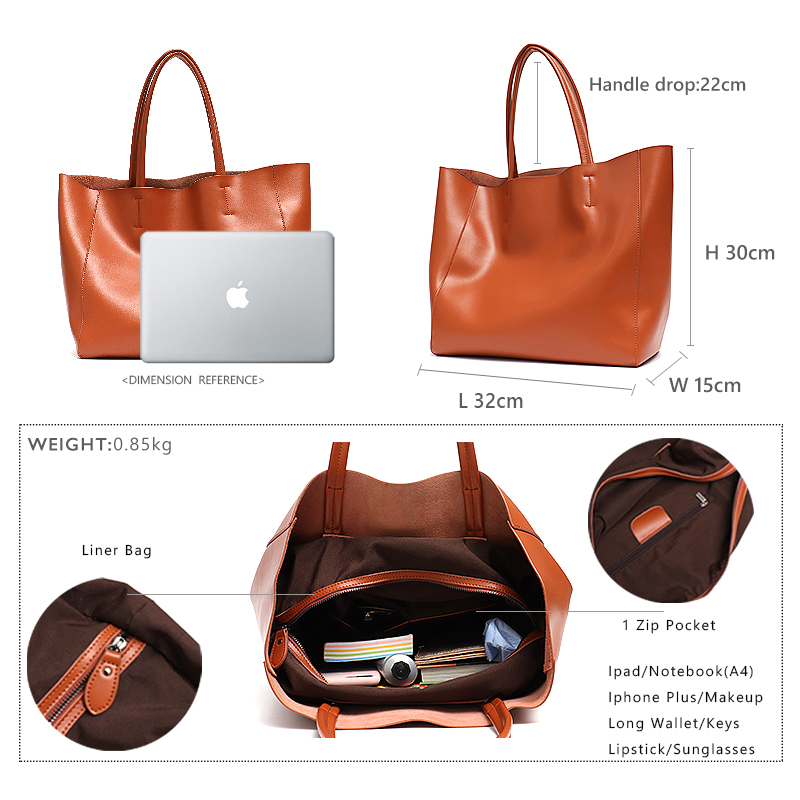 Minimalist Big Tote Bag Women  - огляд і ціна Leather Work Bag Women