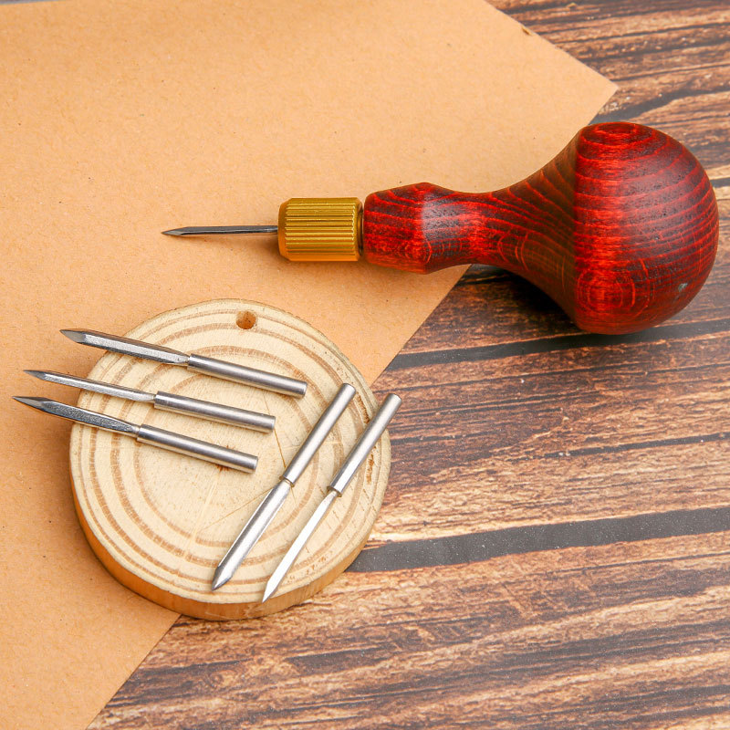 1Set DIY Leather Punch Awl Woo - огляд і ціна Leatherwork Hole Punch