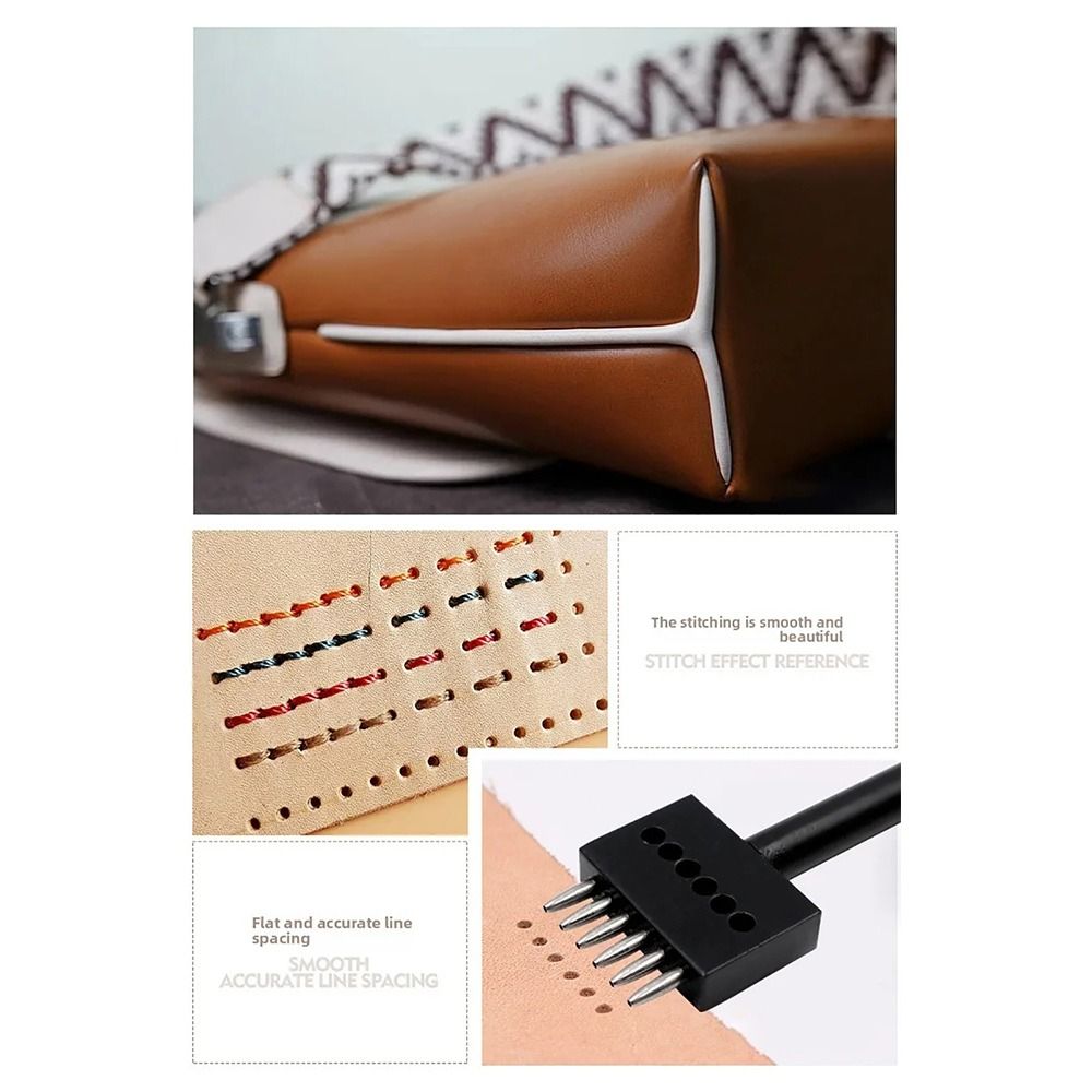 1Pcs 2/4/6Teeth Leather Punchi - огляд і ціна Leatherwork Hole Punch