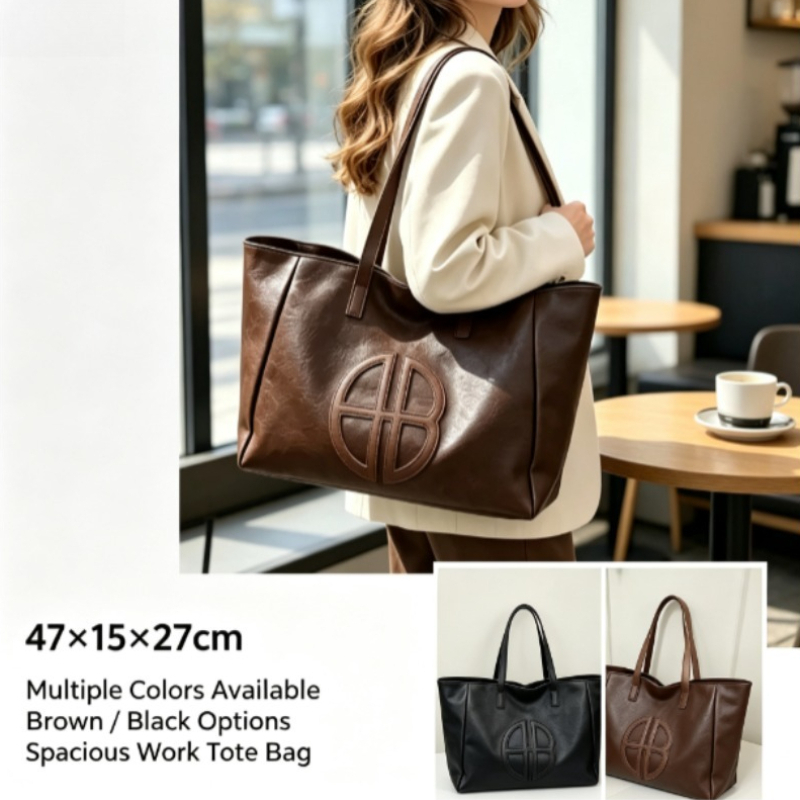 2026 New Retro Large Capacity  - огляд і ціна Leather Work Bag Women