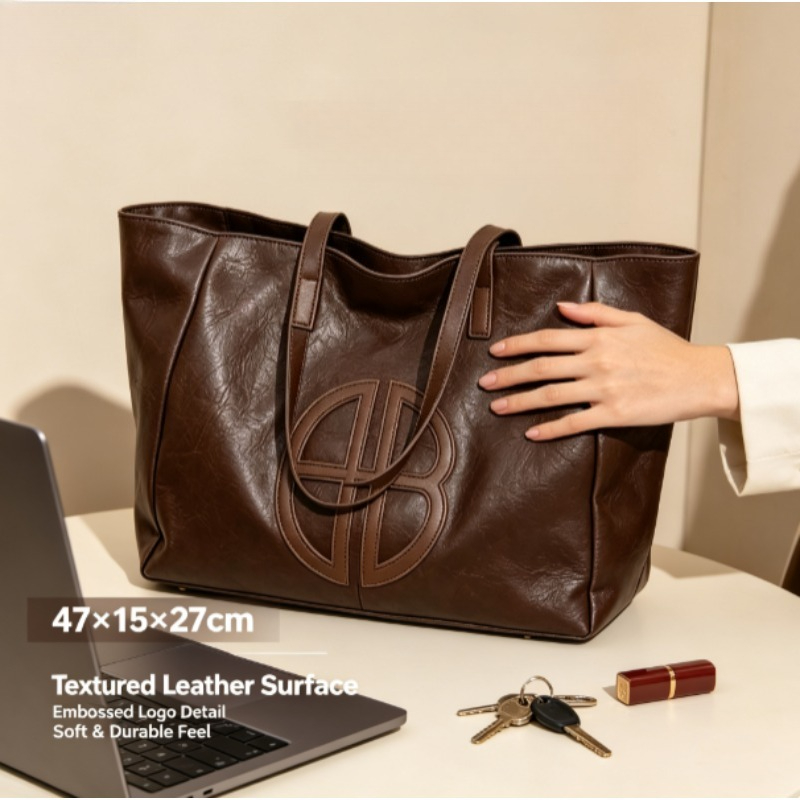 2026 New Retro Large Capacity  - огляд і ціна Leather Work Bag Women