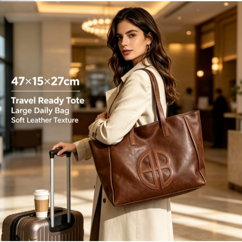 2026 New Retro Large Capacity  - огляд і ціна Leather Work Bag Women