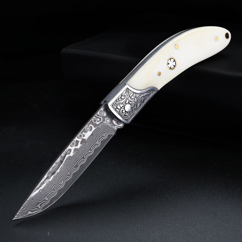 Bull bone Damascus steel foldi - огляд і ціна Bone Folder Tool