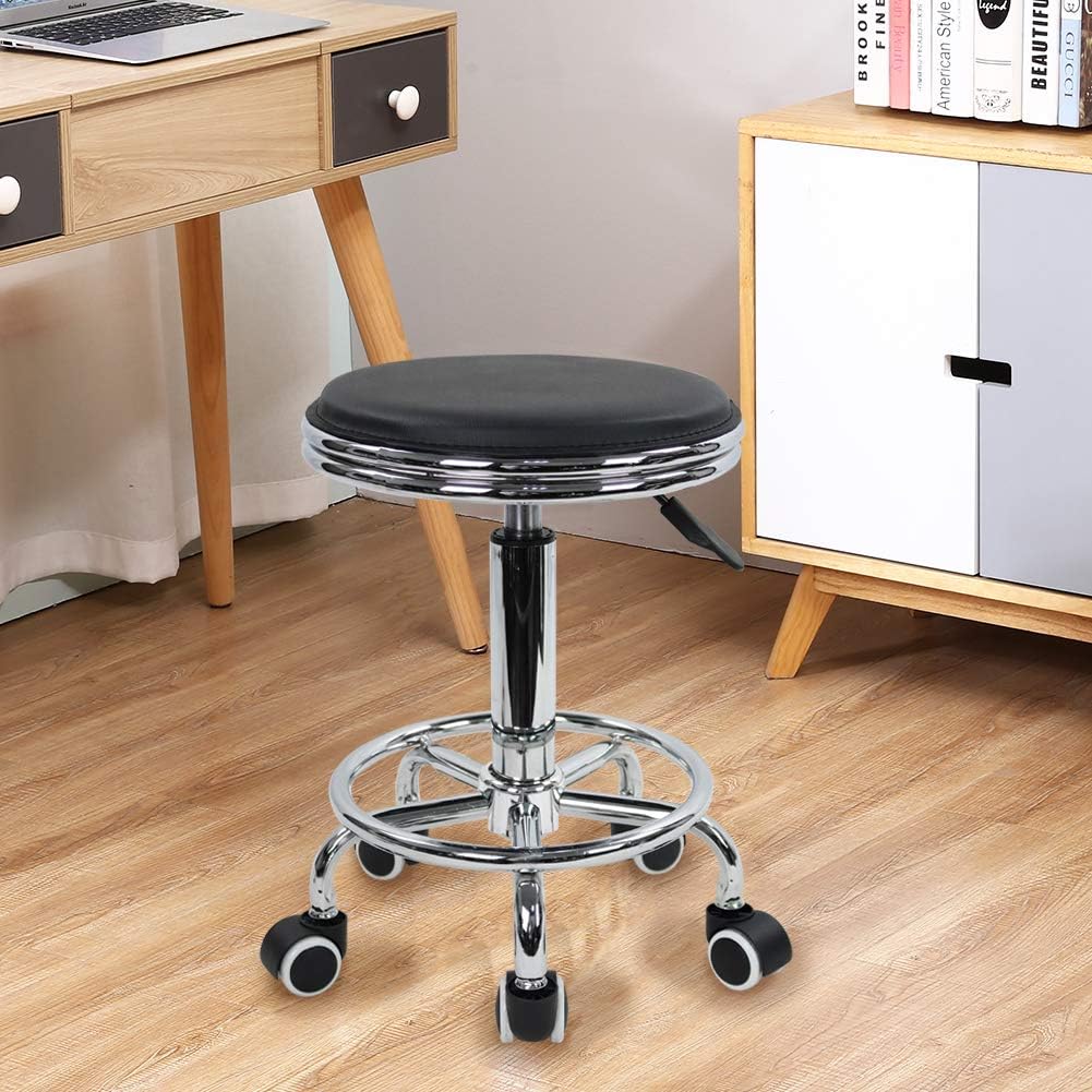 Round Rolling Stool with Foot  - огляд і ціна Leatherwork Tattoo